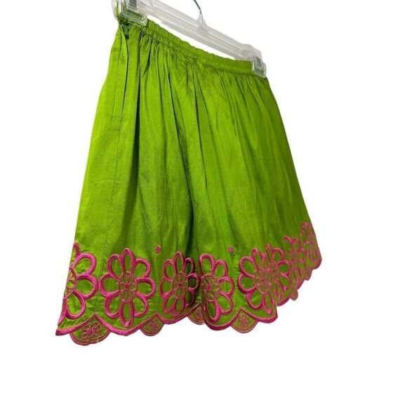 Lilly Pulitzer 100% silk green & pink girls short skirt side zipper size 8. #21- - Picture 8 of 8